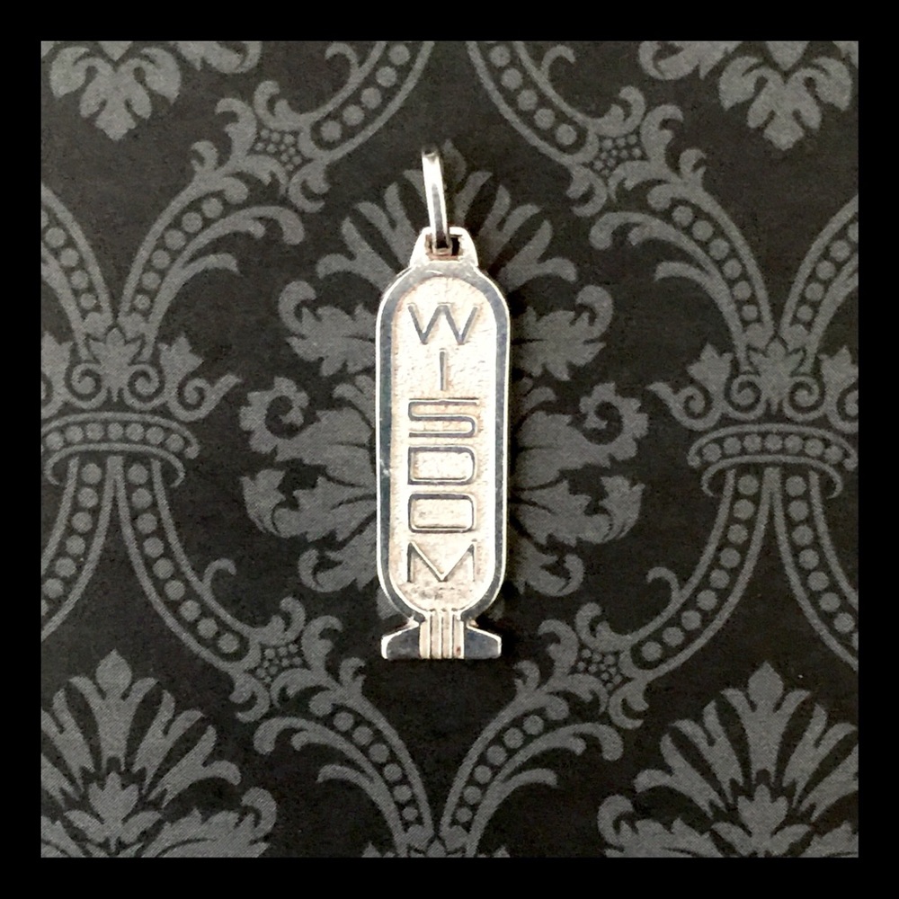 💥Vintage sterling hieroglyphic pendant